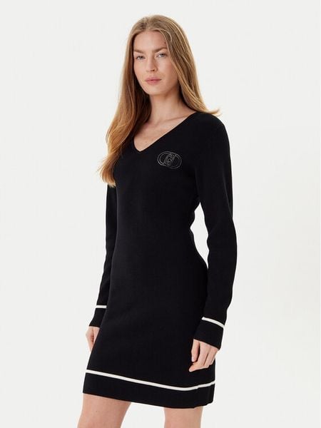 Liu Jo Sukienka dzianinowa TF5253 MS63L Czarny Regular Fit. Czarne kombinezony Liu Jo, l, bez wzorów, z dzianiny, bez kołnierzyka, bez ramiączek. Za 419,99 zł.