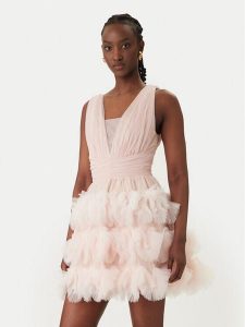 Rinascimento Sukienka koktajlowa CFC0127839003 Różowy Slim Fit. Czerwone sukienki Rinascimento, xl, bez wzorów, z syntetyku, wizytowe, bez kołnierzyka, bez ramiączek. Za 679,99 zł.