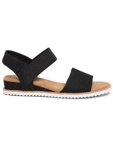 Skechers Sandały Desert Kiss 31440/BLK Czarny. Czarne sandały Skechers, bez wzorów, z materiału, bez obcasa, na płaskiej podeszwie, bez zapięcia. Za 179,00 zł.