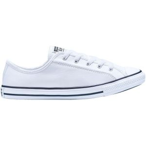 Buty sportowe Converse Chuck Taylor All Star Dainty Leather Low Top. Białe trampki Converse, bez wzorów, ze skóry ekologicznej, bez zapięcia. Za 390,00 zł.