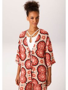 Aniston Kimono w kolorze jasnoróżowo-czarnym rozmiar: 46. Różowe kardigany Aniston. Za 73,95 zł.