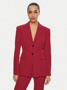 HUGO Marynarka Asmalla-1 50533901 Czerwony Slim Fit. Czerwone marynarki i żakiety Hugo, bez wzorów, z syntetyku. Za 429,99 zł.