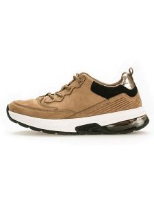 Gabor Skórzane sneakersy w kolorze beżowo-czarnym rozmiar: 40. Brązowe trampki Gabor, bez wzorów, bez zapięcia. Za 193,24 zł.