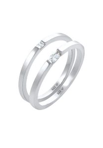 Elli Damski zestaw Soliter markiza z kryształami cyrkonii pozłacane srebro 925 Sterling Silver Pierścionki 1 ct. Szare pierścionki Elli, z cyrkonią, pozłacane. Za 178,99 zł.