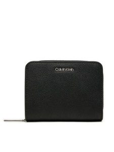 Calvin Klein Portfel Ck Must Md Zip Around_Caviar K60K612831 Czarny. Czarne portfele Calvin Klein, bez wzorów, ze skóry. Za 159,99 zł.