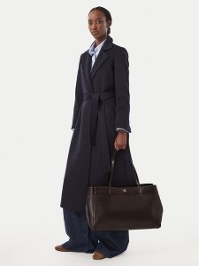 Calvin Klein Torebka Ck Croc Snap Large Tote LV04F3904G Brązowy ciemny. Brązowe shopper bag Calvin Klein, bez wzorów, ze skóry, bez dodatków. Za 749,99 zł.