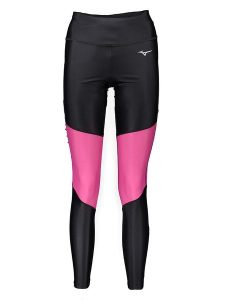 Mizuno Legginsy "Core" w kolorze czarno-jasnoróżowym do biegania rozmiar: L. Czarne legginsy Mizuno, l, bez wzorów, z materiału, do biegania. Za 70,24 zł.