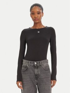 HUGO Bluzka Dasiia 50545208 Czarny Slim Fit. Czarne bluzki Hugo, s, bez wzorów, z syntetyku, bez kołnierzyka, bez ramiączek. Za 319,99 zł.