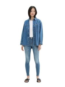 TOM TAILOR Denim Dżinsy - Slim fit - w kolorze błękitnym rozmiar: L/L32. Niebieskie jeansy TOM TAILOR DENIM, z aplikacjami, z denimu. Za 104,99 zł.