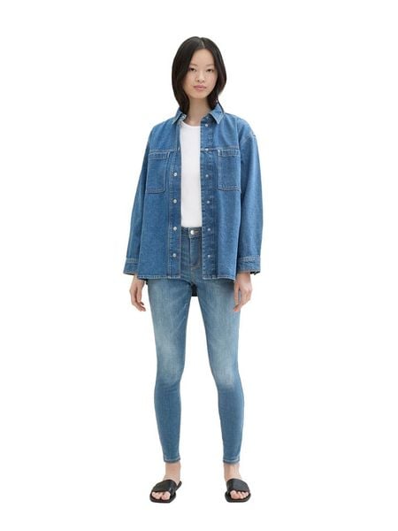 TOM TAILOR Denim Dżinsy - Slim fit - w kolorze błękitnym rozmiar: M/L32. Niebieskie jeansy TOM TAILOR DENIM, z aplikacjami, z denimu. Za 122,09 zł.