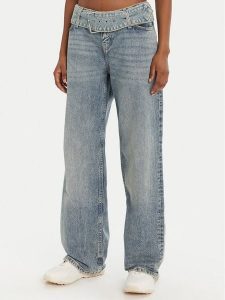 HUGO Jeansy Glory_B 50541520 Niebieski Relaxed Fit. Niebieskie jeansy Hugo, bez wzorów, z bawełny. Za 479,99 zł.