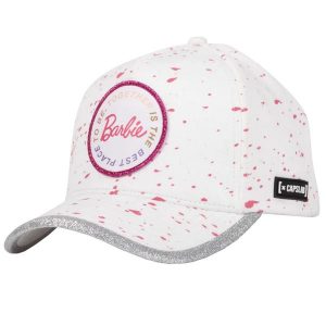 Czapka z daszkiem Capslab Barbie Logo White/Pink - CL/BA1/2/CB/BAR2. Białe czapki CapsLab, bez wzorów, sportowe. Za 109,00 zł.