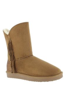 ISLAND BOOT Botki zimowe "Capri" w kolorze jasnobrązowym rozmiar: 38. Brązowe botki Island Boot, na zimę, bez wzorów, z materiału, bez obcasa, bez zapięcia. Za 132,05 zł.