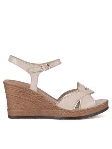 Lasocki Sandały WI23-283-09 Beżowy. Brązowe sandały Lasocki, bez wzorów, ze skóry, bez obcasa, na koturnie, bez zapięcia. Za 179,99 zł.