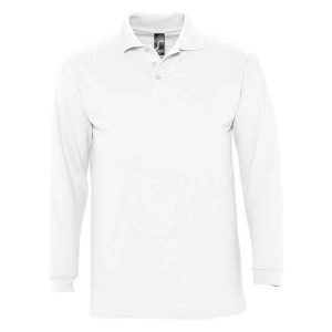 Koszulka Polo Z Długim Rękawem Dla Dorosłych Unisex Winter II. Białe bluzki SOL'S, l, bez wzorów, casualowe, bez kołnierzyka, bez ramiączek. Za 102,99 zł.