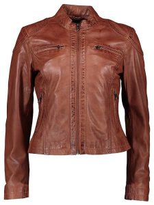 Buffalo Skórzana kurtka w kolorze karmelowym rozmiar: 42. Brązowe kurtki Buffalo, bez wzorów, ze skóry, bez kaptura. Za 326,32 zł.