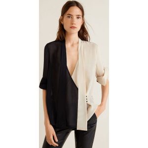 Mango - Bluzka Bicolor. Bluzki marki Mango. W wyprzedaży za 39,90 zł.