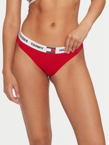 Tommy Hilfiger Figi klasyczne UW0UW05617 Czerwony. Czerwone figi TOMMY HILFIGER, bez wzorów, z bawełny. Za 59,99 zł.