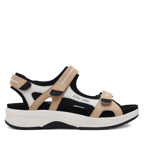 Sandały Josef Seibel. Brązowe sandały Josef Seibel, bez wzorów, bez obcasa, na płaskiej podeszwie, bez zapięcia. Za 449,99 zł.