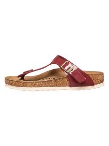 Birkenstock Japonki "Gizeh" w kolorze bordowym rozmiar: 39. Czerwone klapki Birkenstock, bez wzorów, z otwartym noskiem, bez obcasa. Za 191,88 zł.
