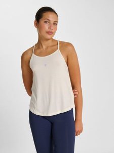Damski tank top Hummel Yoga Soft. Białe topy Hummel, m, bez wzorów, z bawełny, klasyczne, bez kołnierzyka, bez ramiączek. Za 114,40 zł.