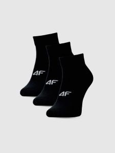 4F Skarpetki casual za kostkę (3-pack) damskie - czarne 35-38. Czarne skarpetki 4f, bez wzorów, z bawełny. Za 49,99 zł.