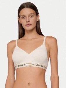 Tommy Hilfiger Biustonosz braletka UW0UW05715 Beżowy. Brązowe biustonosze TOMMY HILFIGER, bez wzorów, z bawełny. Za 169,99 zł.