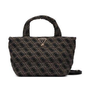 Torebka Guess. Szare kuferki Guess, z aplikacjami, bez dodatków. Za 324,99 zł.