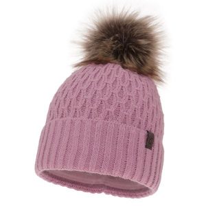 Czapka Zimowa Damska z Pomponem Fioletowa. Fioletowe czapki Molly, bez wzorów, z materiału. Za 59,00 zł.