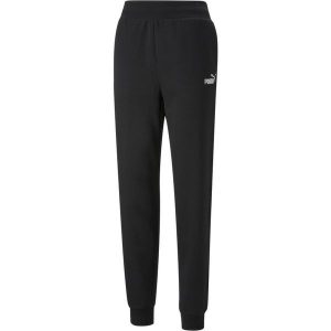 Spodnie damskie Pum ESS+ Embroidery High-Waist Pants FL. Czarne spodnie z wysokim stanem Puma, bez wzorów, z podwyższonym stanem. Za 275,96 zł.