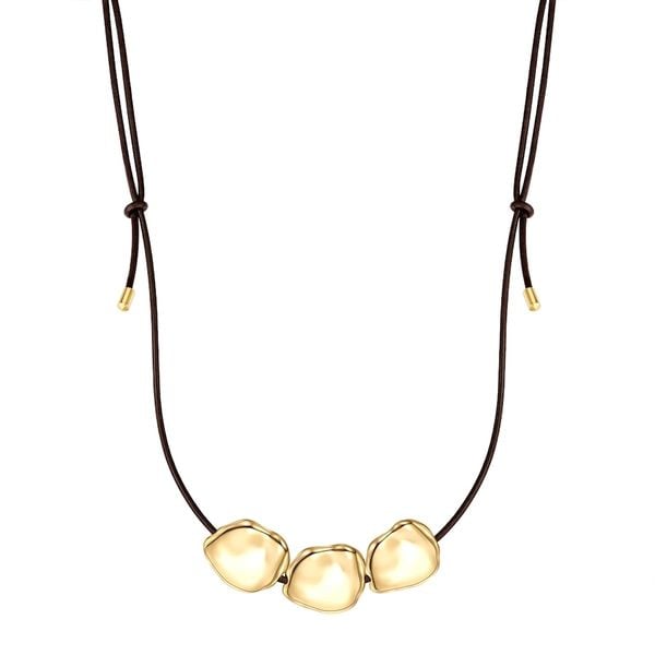 Yokoamii Naszyjnik z brazowej skóry Naszyjniki 1 ct Damski. Brązowe naszyjniki Yokoamii, pozłacane. Za 159,99 zł.