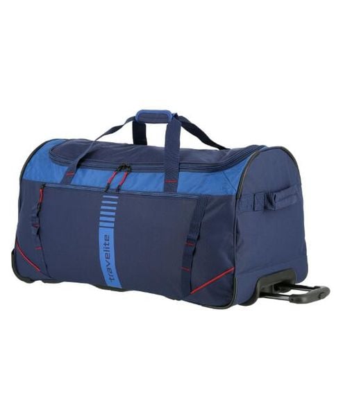 Torba podróżna na kółkach Basics Active 86 L dla dorosłych unisex. Niebieskie torby podróżne i sportowe TRAVELITE, bez wzorów, z materiału. Za 218,35 zł.