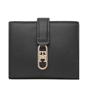 Portfel Tommy Hilfiger. Czarne portfele TOMMY HILFIGER, bez wzorów. Za 269,99 zł.