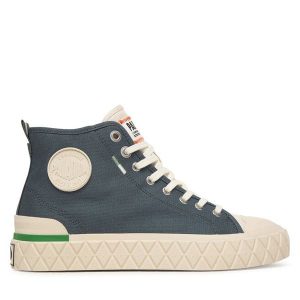 Trapery Palladium. Niebieskie buty zimowe Palladium, bez obcasa, bez zapięcia. Za 399,99 zł.