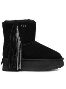 Liu Jo Śniegowce SF5109 PX002 Czarny. Czarne buty zimowe Liu Jo, ze skóry, bez obcasa, bez zapięcia. Za 429,99 zł.