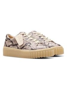 Clarks Skórzane sneakersy "Mayhill Walk" w kolorze szaro-beżowym rozmiar: 39,5. Brązowe trampki Clarks, bez wzorów, ze skóry, bez zapięcia. Za 259,13 zł.