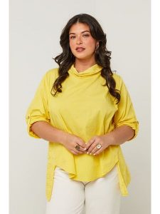 Curvy Lady Bluzka w kolorze żółtym rozmiar: 44/46. Żółte bluzki Curvy Lady, bez wzorów, klasyczne, bez kołnierzyka, bez ramiączek. Za 127,35 zł.