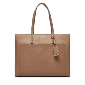 Torebka Calvin Klein. Brązowe shopper bag Calvin Klein, bez wzorów, bez dodatków. Za 379,99 zł.