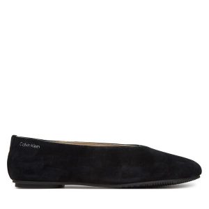Baleriny Calvin Klein. Czarne balerinki Calvin Klein, bez wzorów, bez obcasa, bez zapięcia. Za 309,99 zł.