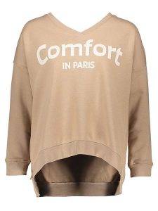 Miss goodlife Bluza "Comfort in Paris" w kolorze beżowym rozmiar: L. Brązowe bluzy miss goodlife, l, bez wzorów, z bawełny, bez kaptura. Za 144,92 zł.