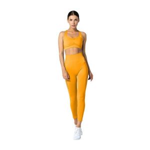 Biustonosz fitness Carpatree Phase Seamless. Żółte biustonosze Carpatree, bez wzorów. Za 35,99 zł.
