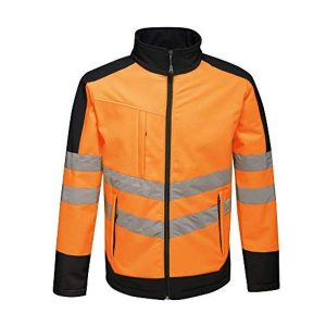 Kurtka Softshellowa Unisex Dla Dorosłych HiVis Odblaskowy Materiał. Brązowe kurtki Regatta, xl, bez wzorów, z materiału, bez kaptura. Za 247,99 zł.