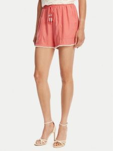TWINSET Szorty materiałowe 251LM2QGG Koralowy Regular Fit. Pomarańczowe szorty Twinset, bez wzorów, ze lnu. Za 369,99 zł.