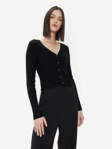 Vero Moda Kardigan Glory 10300305 Czarny Slim Fit. Czarne kardigany Vero Moda, z wiskozy. Za 169,99 zł.