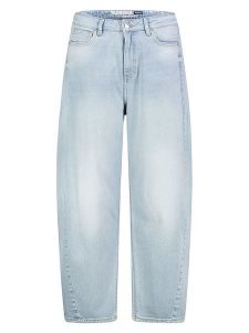 Sublevel Dżinsy - Barrel fit - w kolorze błękitnym rozmiar: XS. Niebieskie jeansy Sublevel, z aplikacjami, ze skóry. Za 164,95 zł.