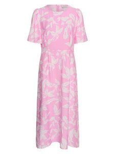 Kaffe Sukienka w kolorze jasnoróżowo-białym rozmiar: 40. Różowe sukienki Kaffe, na co dzień, bez wzorów, bez kołnierzyka, bez ramiączek, midi, proste. Za 208,99 zł.