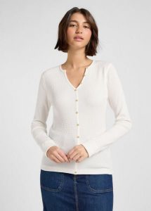 DAMSKA KOSZULKA LEE WASHED WAFFLE HENLEY ECRU 112371290. Bluzki Lee, xl, bez wzorów, bez kołnierzyka, bez ramiączek. Za 119,99 zł.