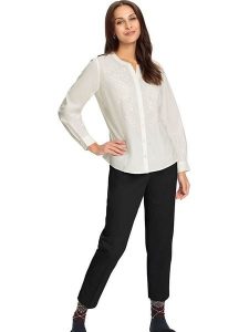 WITT WEIDEN Bluzka w kolorze białym rozmiar: 48. Białe bluzki WITT WEIDEN, bez wzorów, z bawełny, bez kołnierzyka, bez ramiączek. Za 43,99 zł.