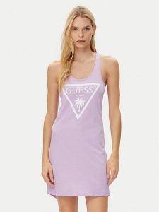 Guess Sukienka codzienna E3GP03 JA914 Fioletowy Regular Fit. Fioletowe kombinezony Guess, na co dzień, xs, z aplikacjami, z bawełny, bez kołnierzyka, bez ramiączek, proste. Za 109,99 zł.