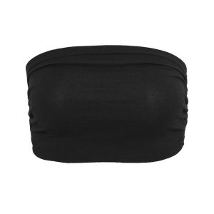 Top Bandeau Dla Kobiet. Czarne koszulki sportowe BUILD YOUR BRAND, bez wzorów, bez ramiączek. Za 42,99 zł.